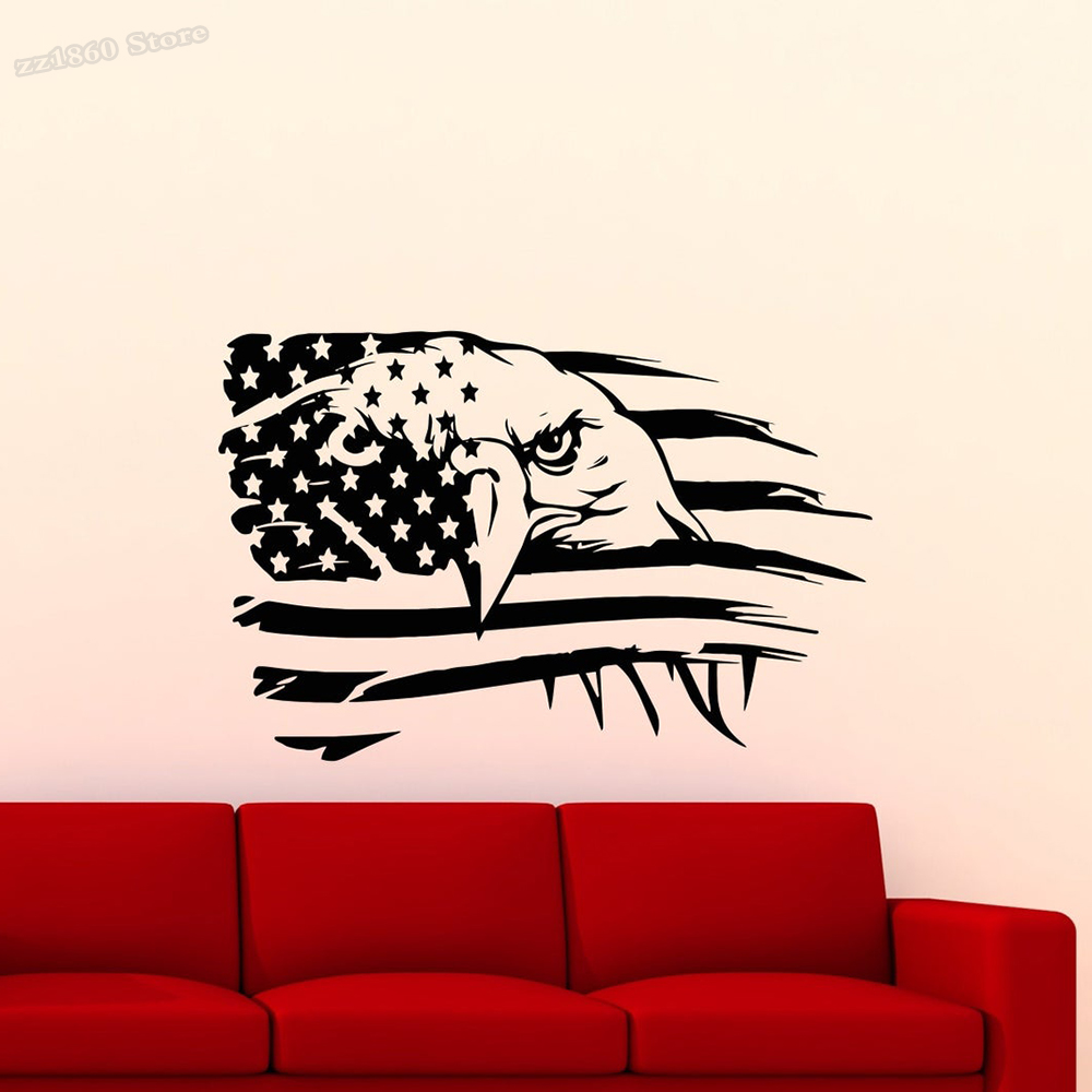 Office Furniture Usa - American Flag Wall Decal Eagle Decal