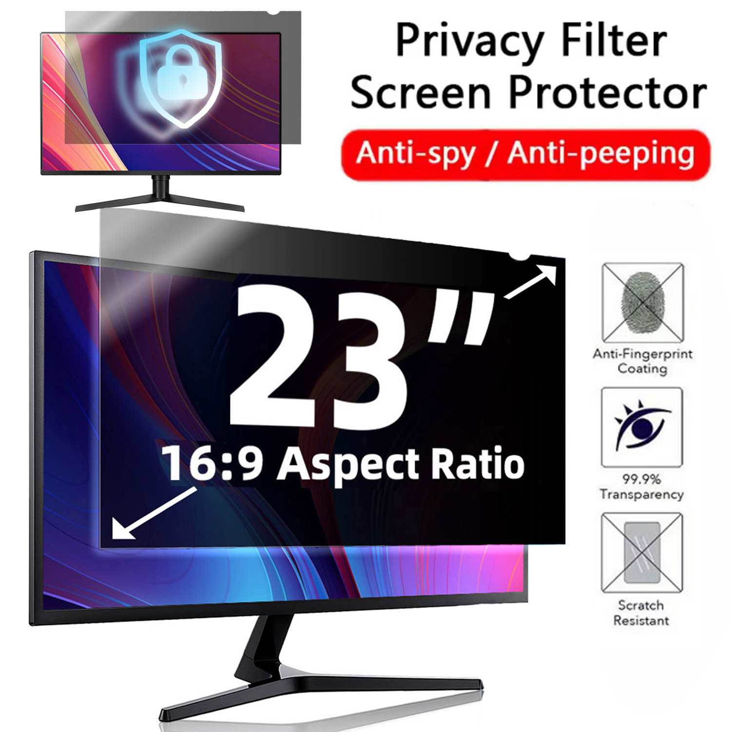 Monitor Privacy Filter - 23 Inch For Computer Privacy Screen