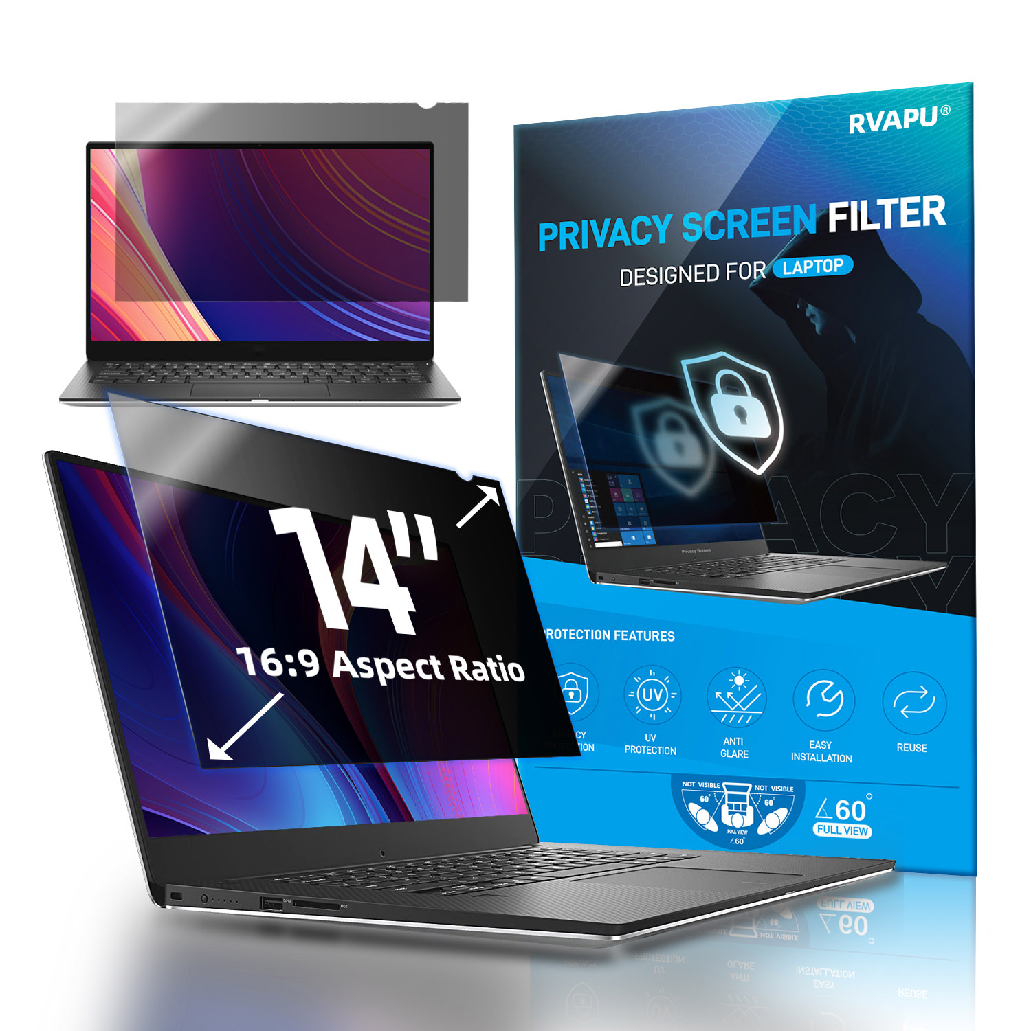 Monitor Privacy Filter - For Laptop 14 inch Privacy Anti-peep/spy