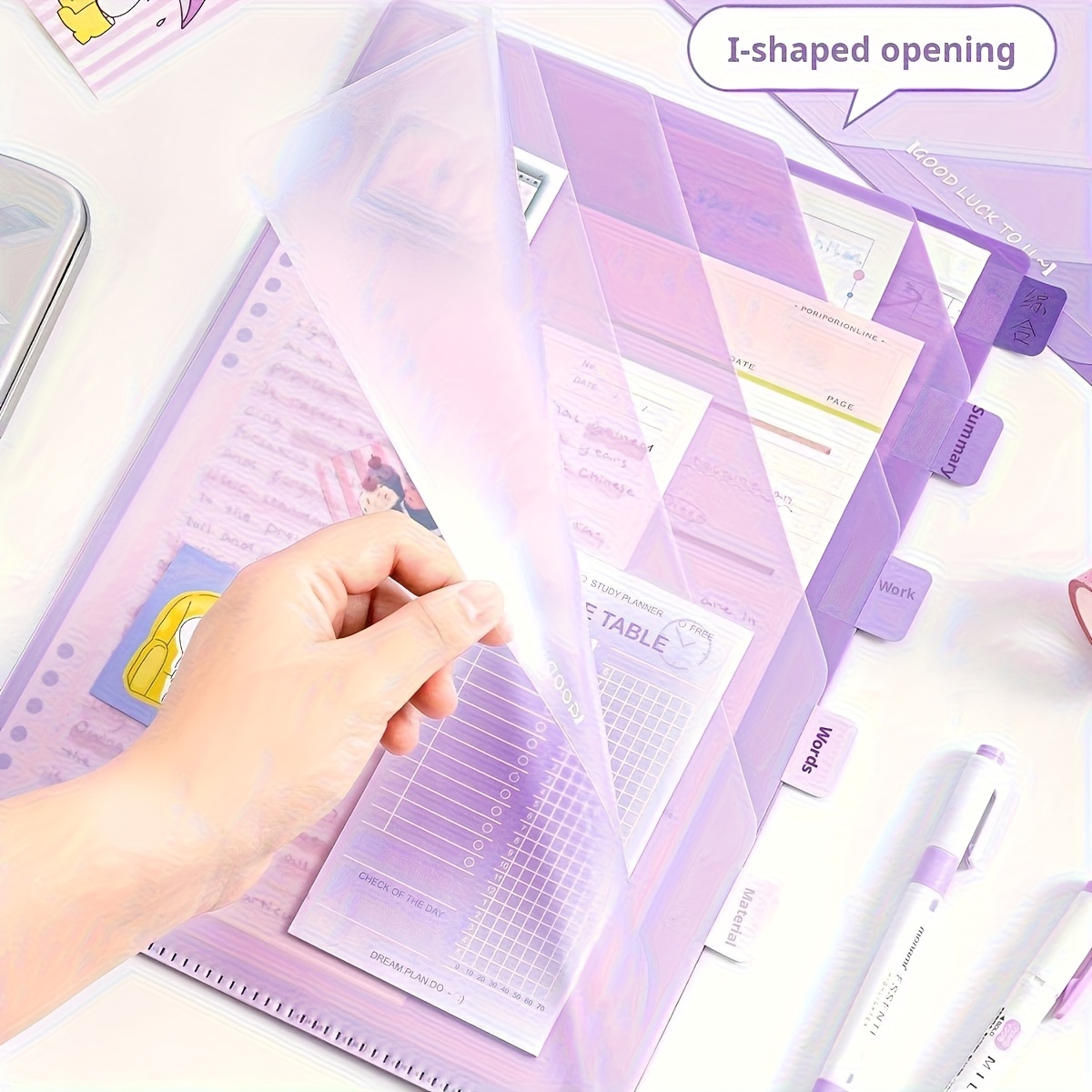 Binder Storage Box - A4 Transparent L-Style Desktop Organizer, Multi-layer