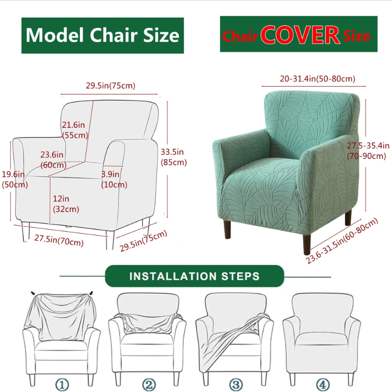 1PC Tub Bar Sofa Cover Jacquar - Office Furniture Dimensions 评论和价格