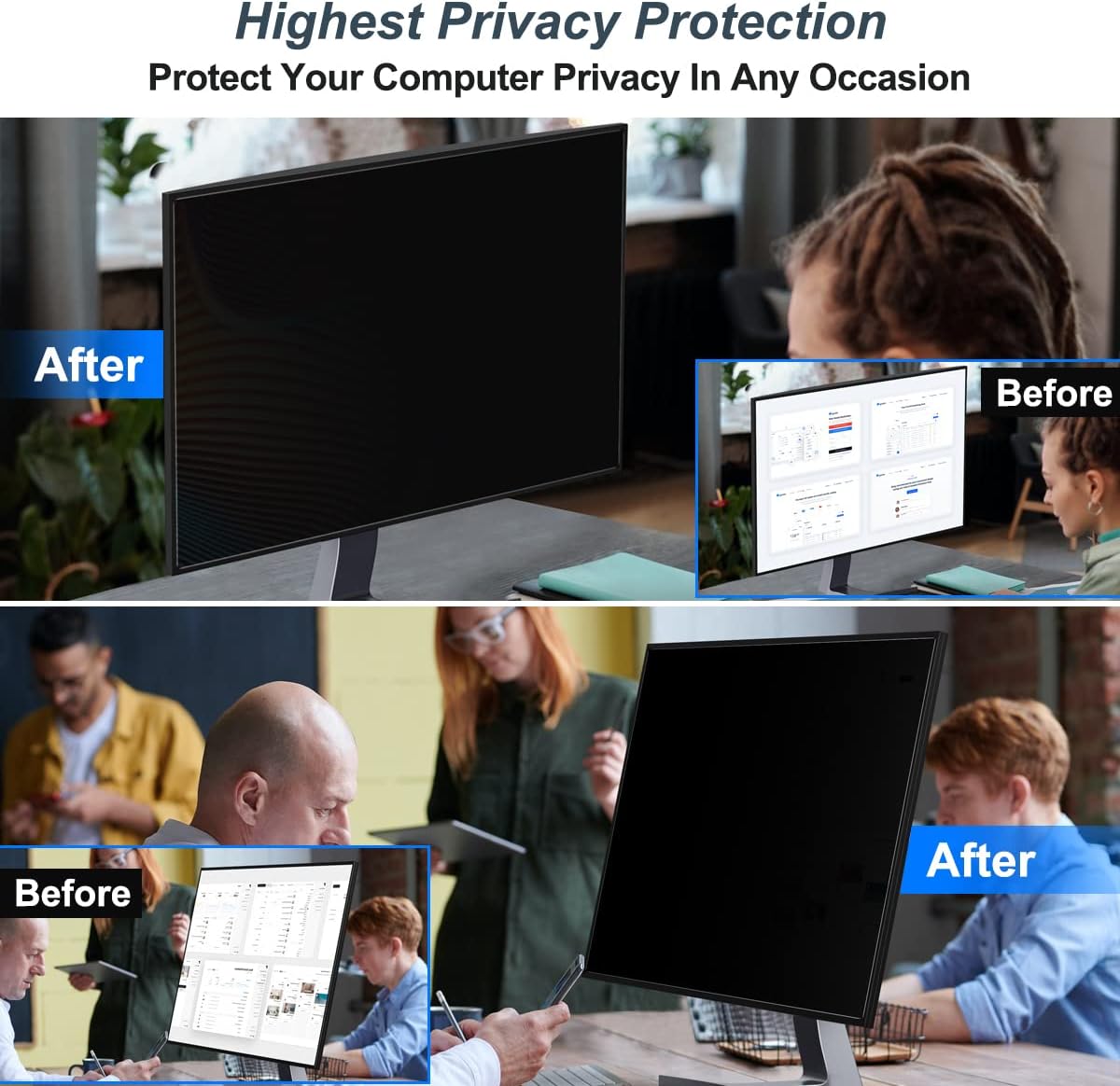 2 Pack 24 Inch Computer Privac - Monitor Privacy Filter 评论和价格