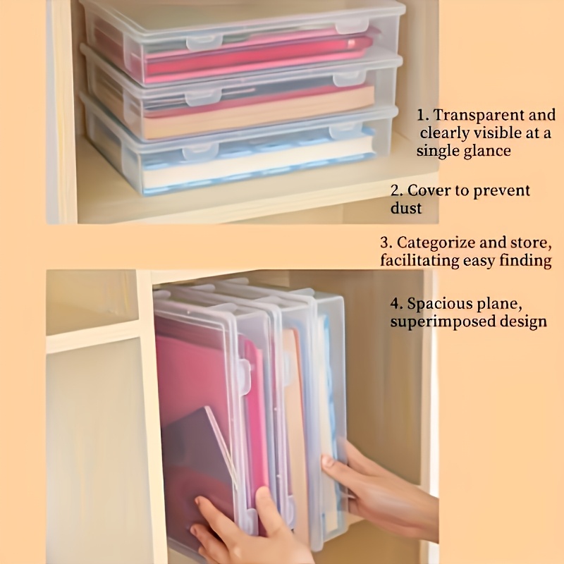 1pc A4 Large Transparent Flip  - Binder Storage Box 评论和价格
