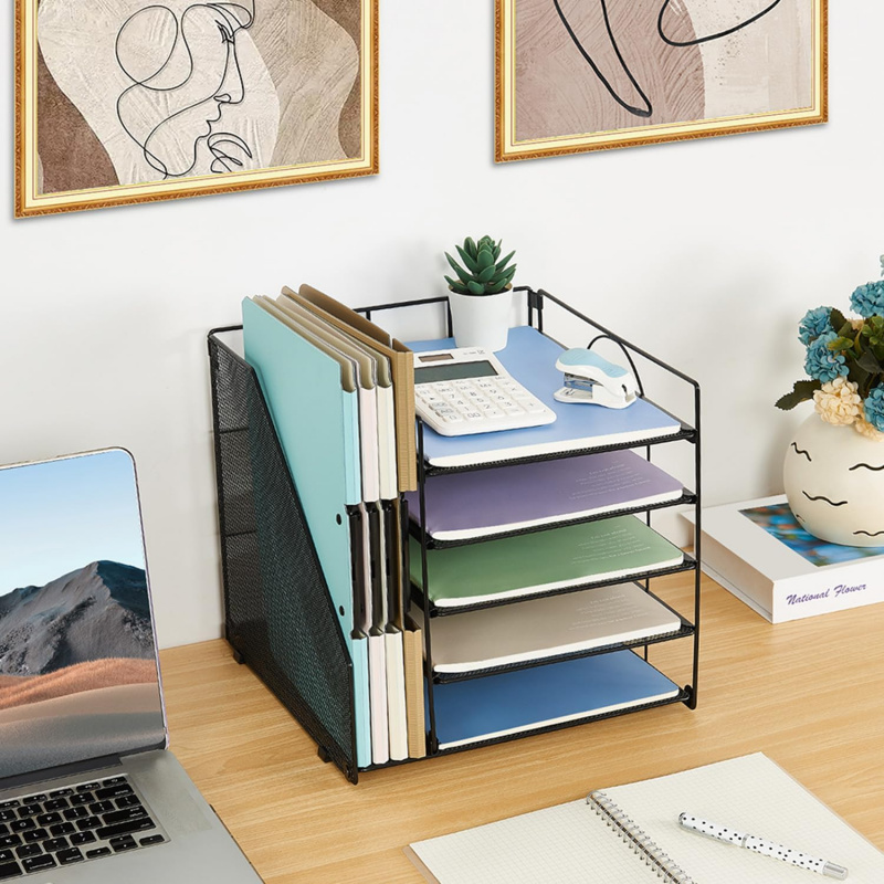 5Layer Paper File Rack Office  - Binder Storage Box 评论和价格