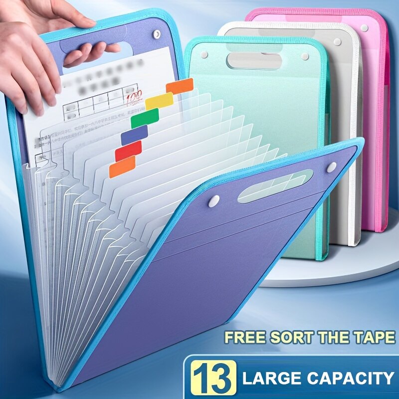 13 Pocket File Folders Portabl - Binder Storage Box 评论和价格