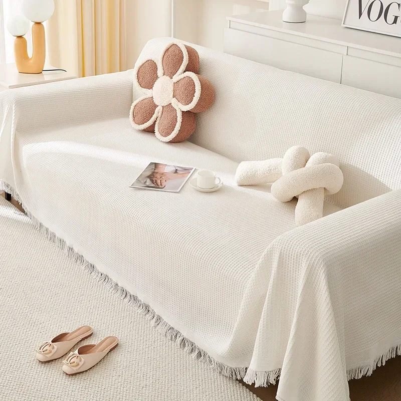 Woven Cotton Sofa Cover Blanke - Office Furniture Dimensions 评论和价格