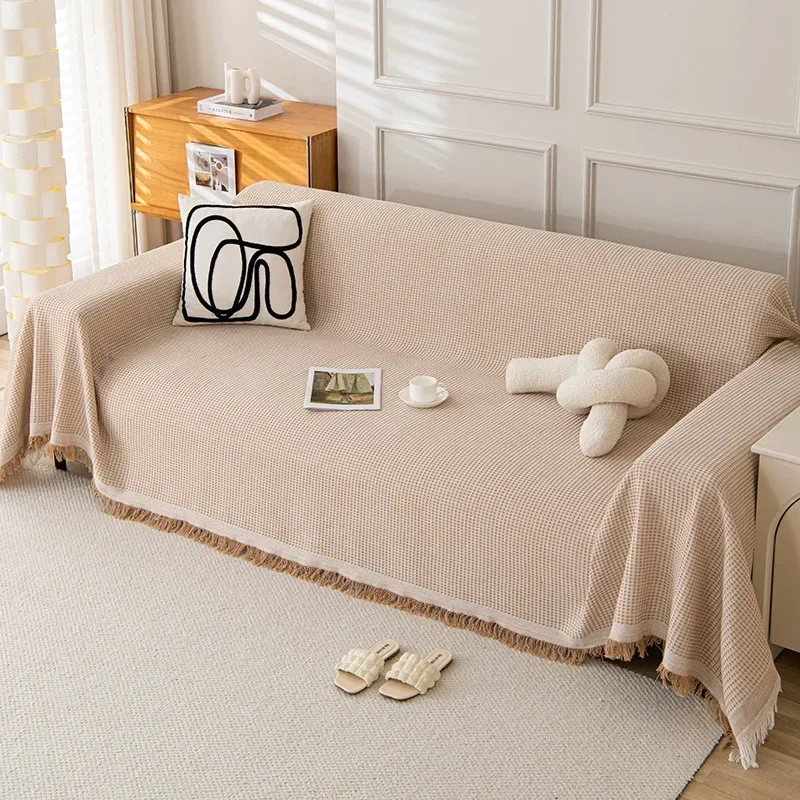 Woven Cotton Sofa Cover Blanke - Office Furniture Dimensions 评论和价格