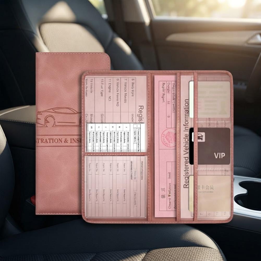PU Leather Car Registration In - Binder Storage Box 评论和价格