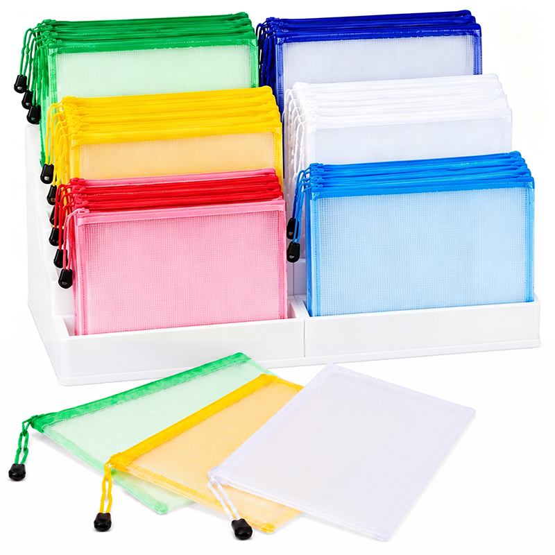 5/20PCS A4/A5 Mesh Zipper Pouc - Binder Storage Box 评论和价格
