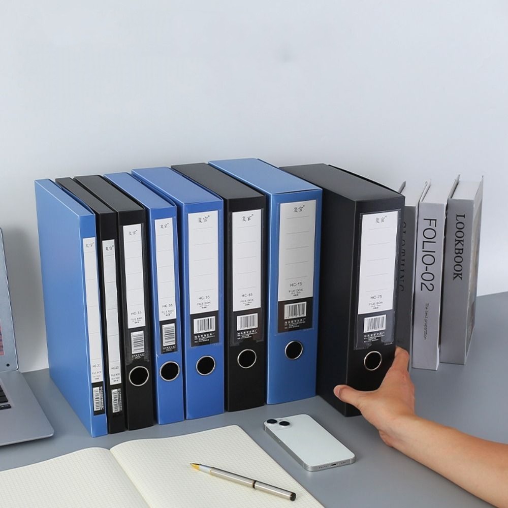 Desktop Black Blue A4 File Fol - Binder Storage Box 评论和价格