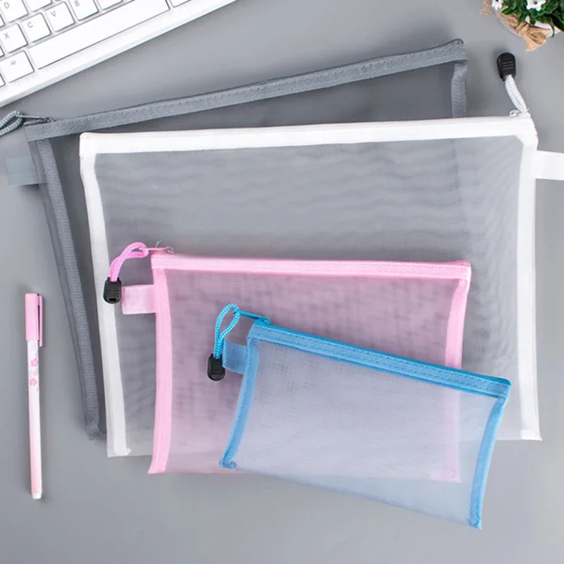 1Pcs A4/A5/A6 Mesh Zipper Pouc - Binder Storage Box 评论和价格