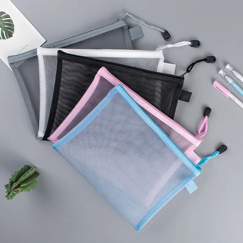 1Pcs A4/A5/A6 Mesh Zipper Pouc - Binder Storage Box 评论和价格