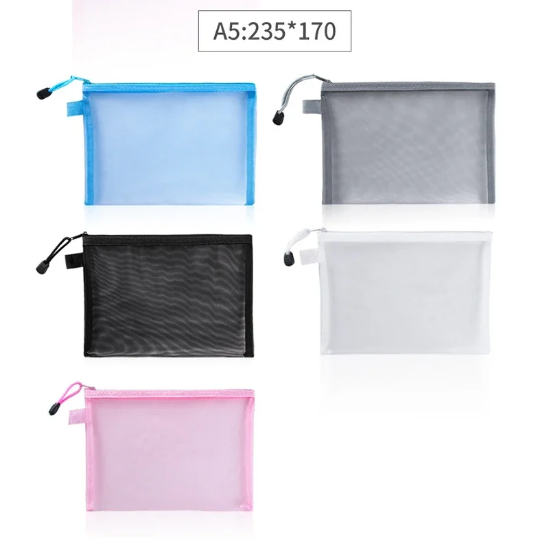 1Pcs A4/A5/A6 Mesh Zipper Pouc - Binder Storage Box 评论和价格
